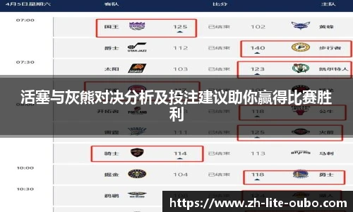 活塞与灰熊对决分析及投注建议助你赢得比赛胜利